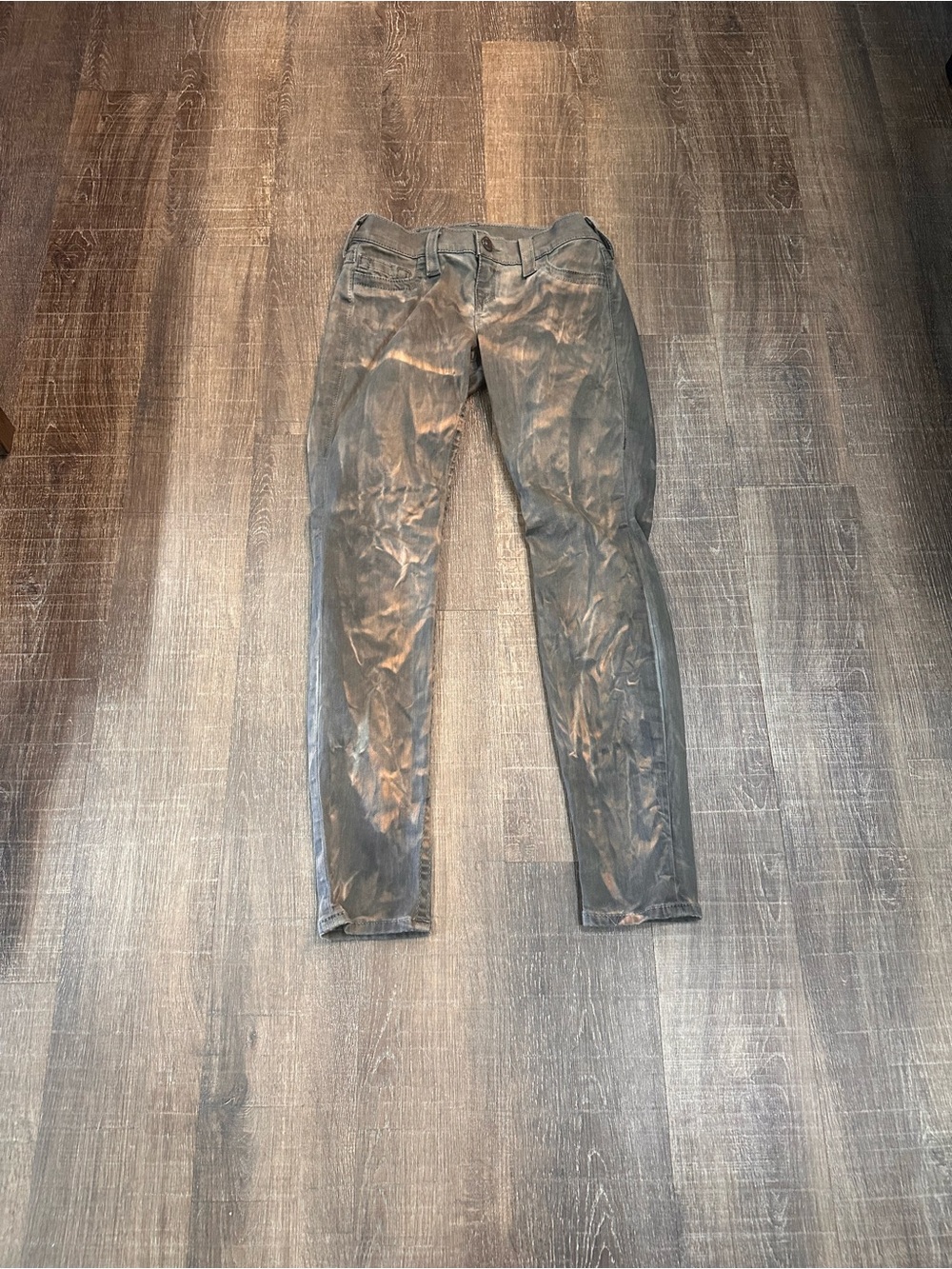 True Religion Casey Jeans Women's Size 26 Skinny Distressed Brown Wash